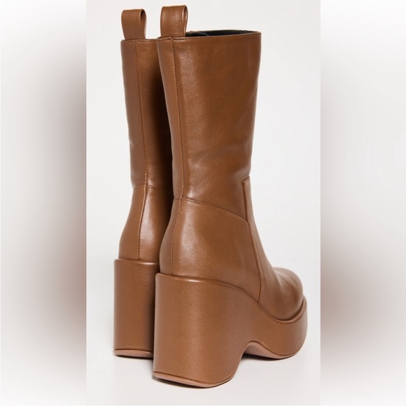 Revolve NWT Paloma Barcelo cognac wedge Platform comfortable comfortable boots❤️ - Picture 3 of 9